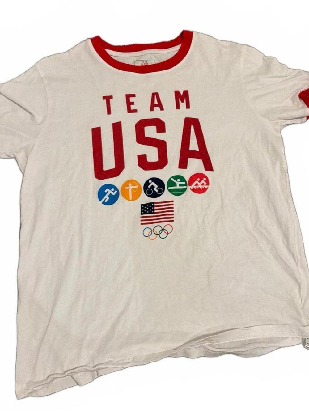 Team USA Mens White Red Shirt M
